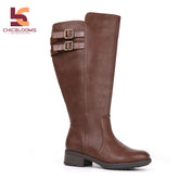 Extra Wide Calf Stacked Buckle Boots (Betta)