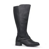 Wide Calf Double Zipper Riding Boots (Anissa)