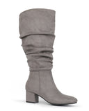 Pull On Slouchy Boots 65 GREY - Wide Calf with Round Toe