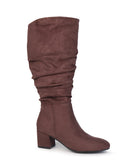 Pull On Slouchy Boots 65 BRWON - Wide Calf with Round Toe