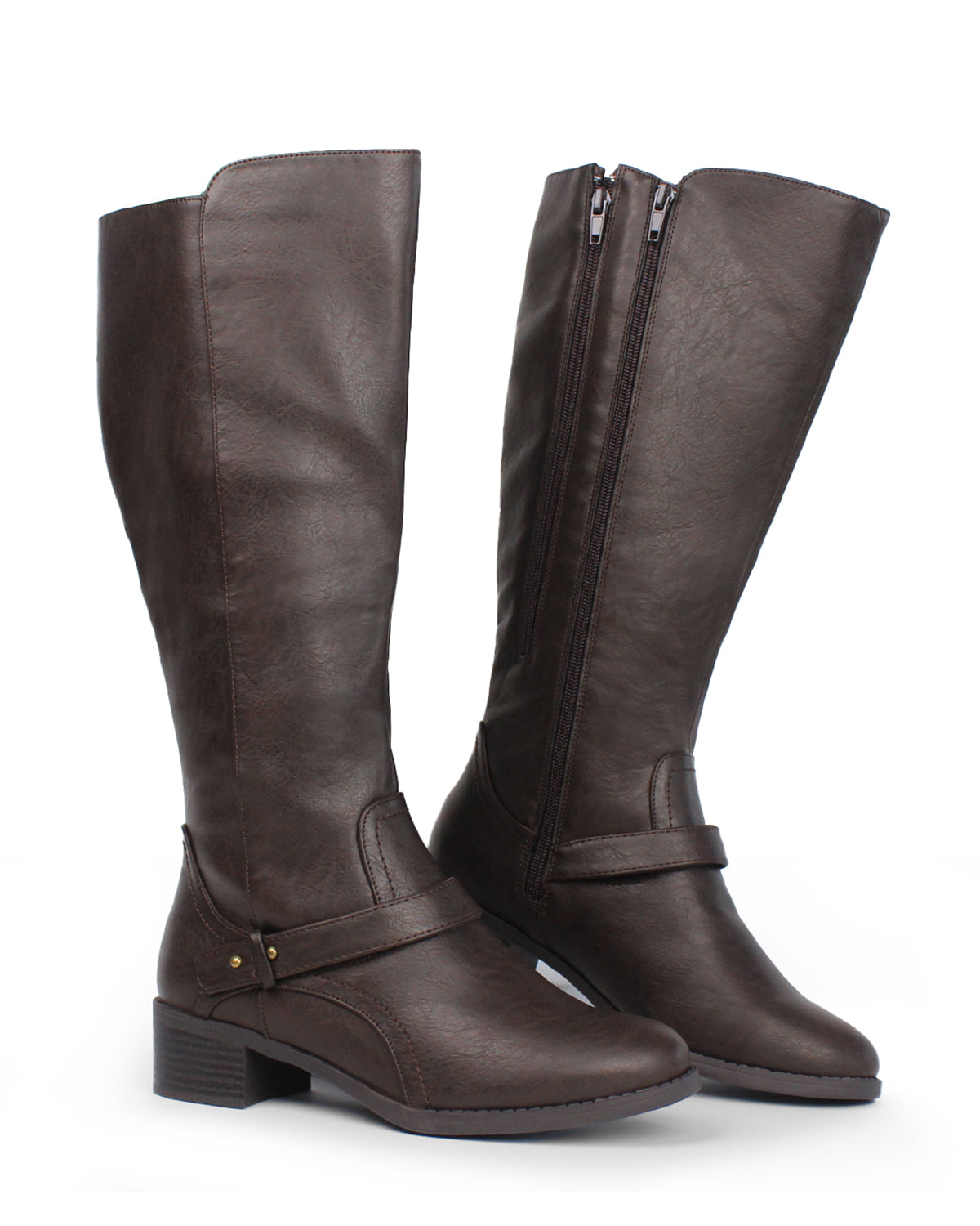 Double Zipper Boots 62 - Wide Calf Riding Boots