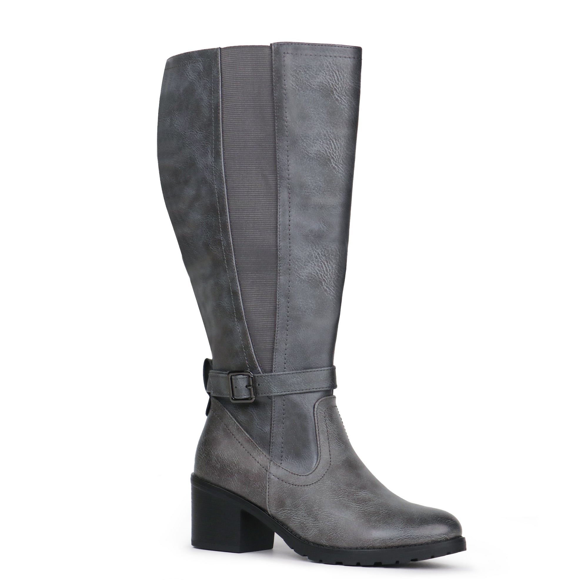 Extra Wide Calf Stretch Panel Boots （Elena)