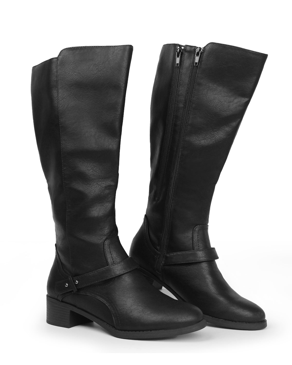 Double Zipper Boots 62 - Wide Calf Riding Boots