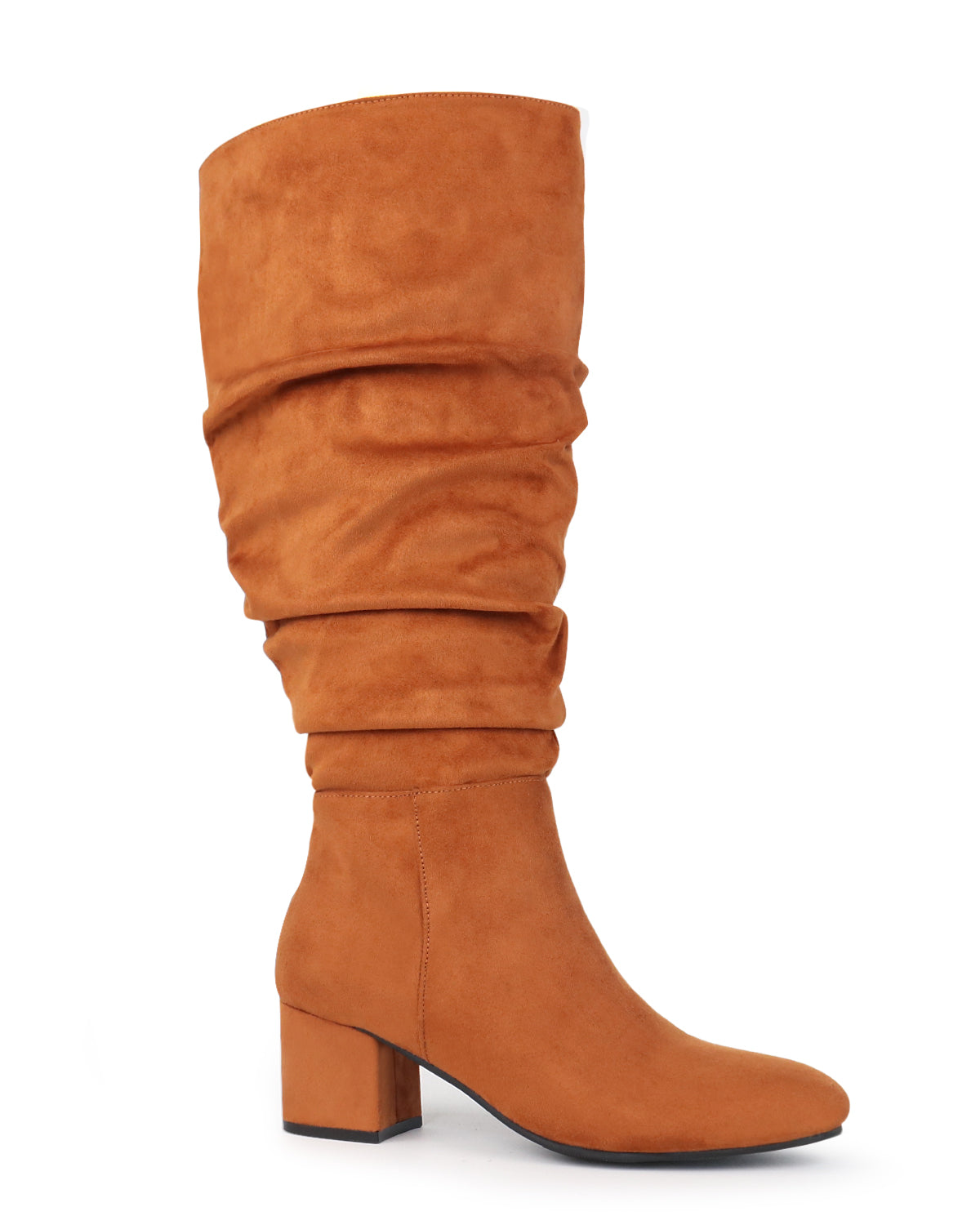 Pull On Slouchy Boots 65 TAN - Wide Calf with Round Toe