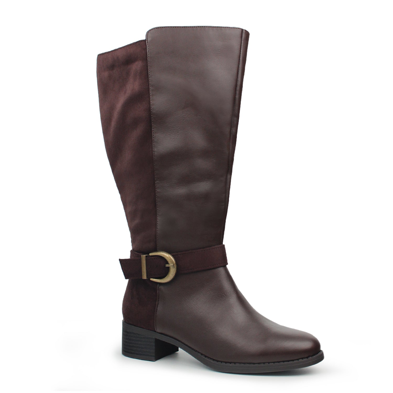 Extra Wide Calf Ankle Buckle Boots (Johanna)