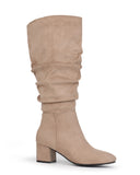 Pull On Slouchy Boots 65 TAUPE - Wide Calf with Round Toe