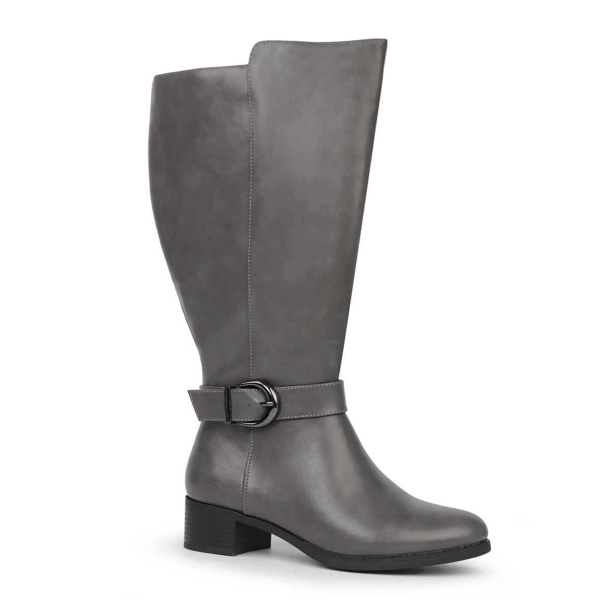 Extra Wide Calf Ankle Buckle Boots (Johanna)