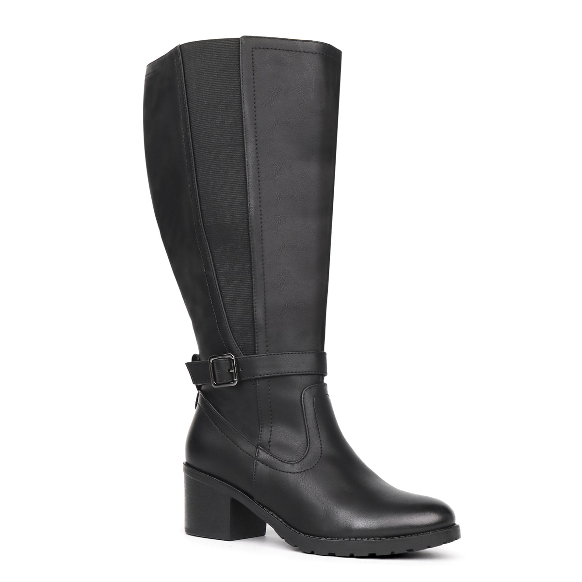 Extra Wide Calf Stretch Panel Boots （Elena)