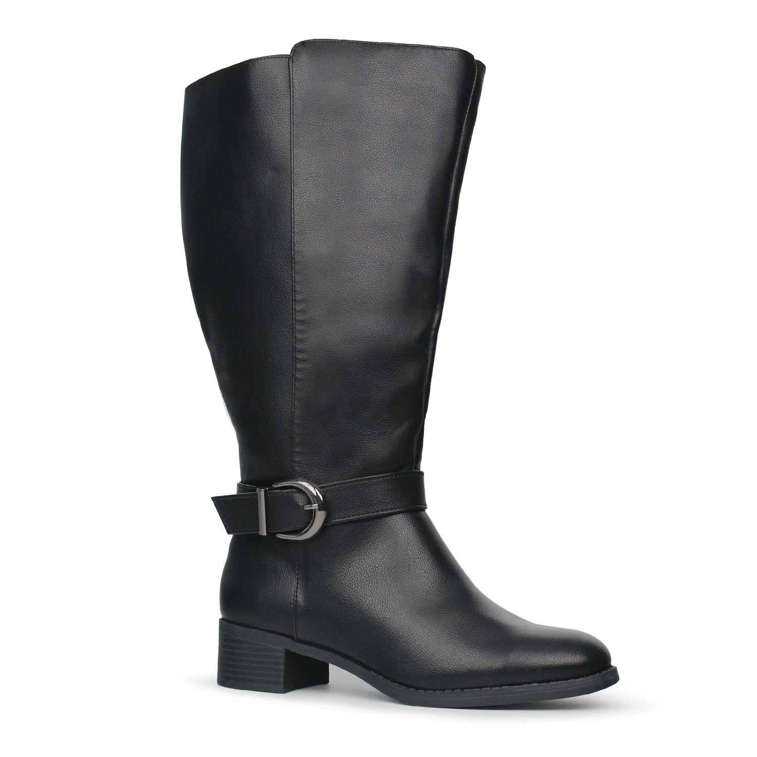 Extra Wide Calf Ankle Buckle Boots (Johanna)