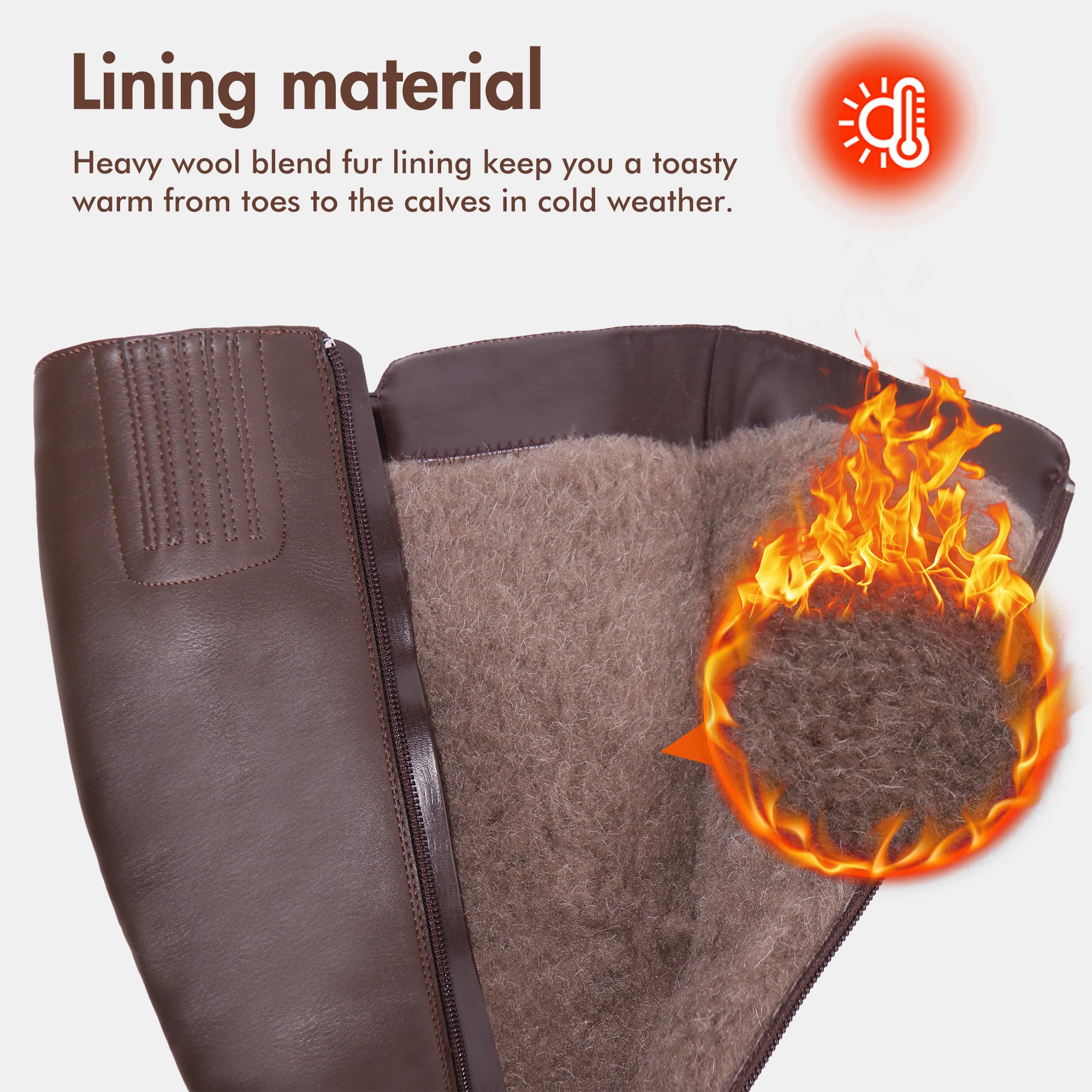 Extra Wide Calf Wool Lined Ankle Buckle Boots (Johanna)