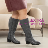Extra Wide Calf Stretch Panel Boots （Elena)