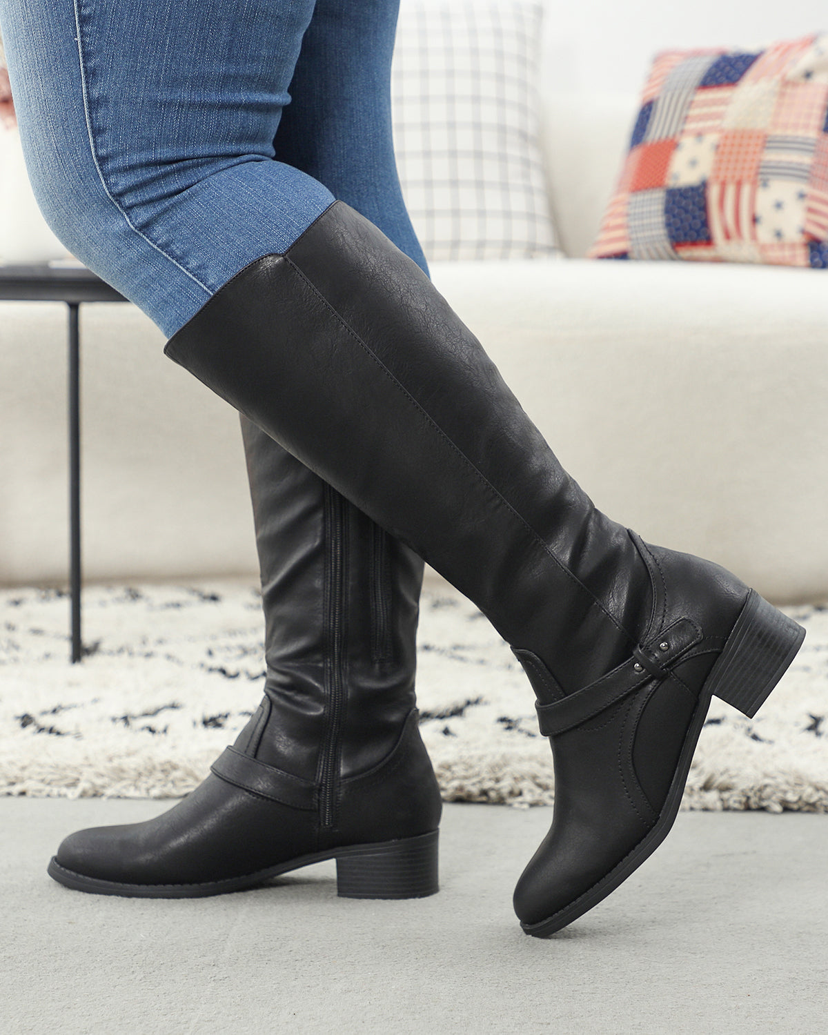 Double Zipper Boots 62 - Wide Calf Riding Boots