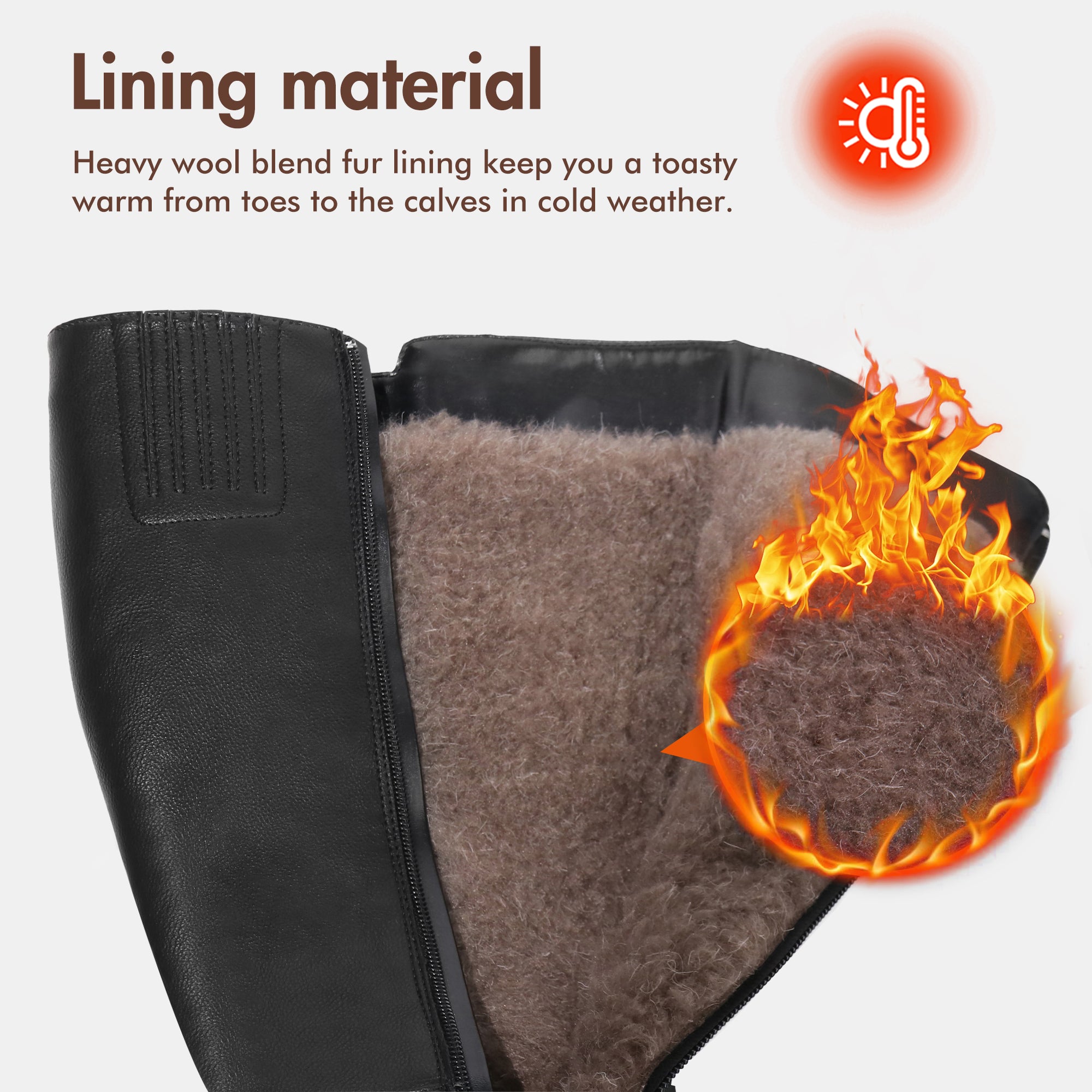 Extra Wide Calf Wool Lined Ankle Buckle Boots (Johanna)