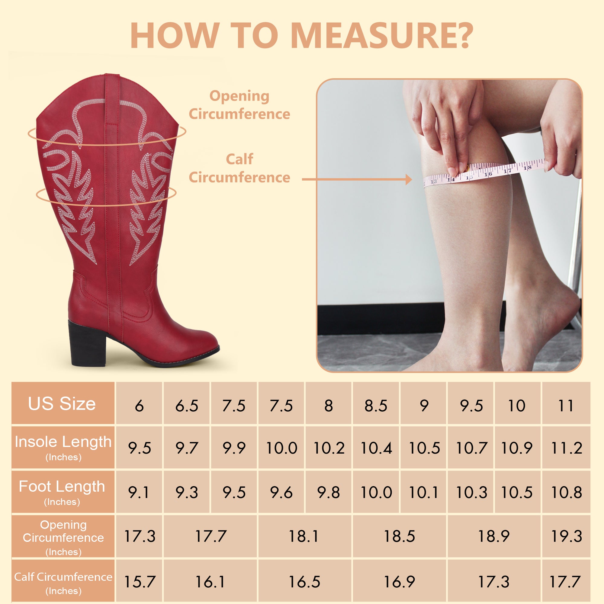 Extra Wide Calf Cowboy Boots (Arwa)