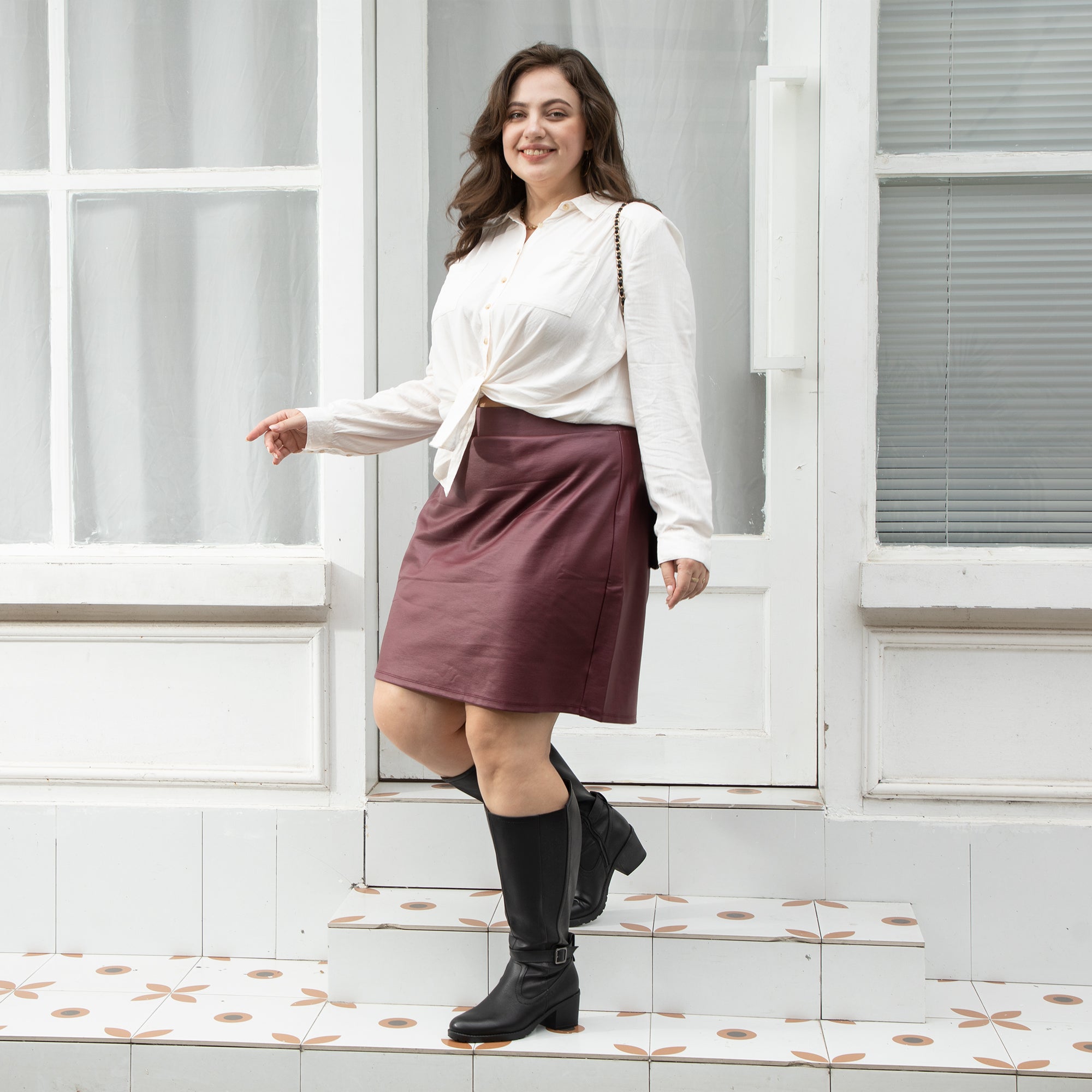 Extra Wide Calf Stretch Panel Boots （Elena)