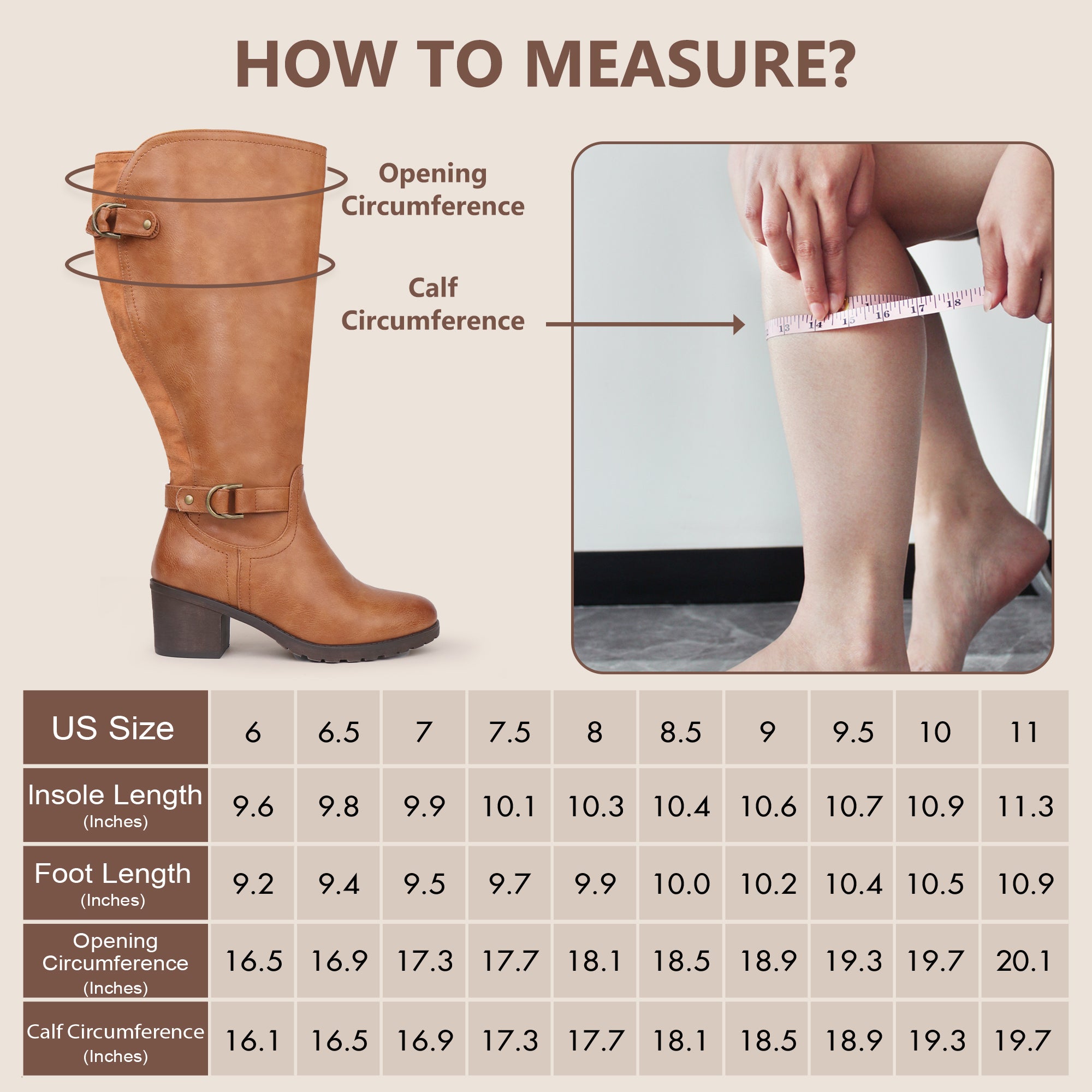 Extra Wide Calf Block Heel Riding Boots (Hindy)