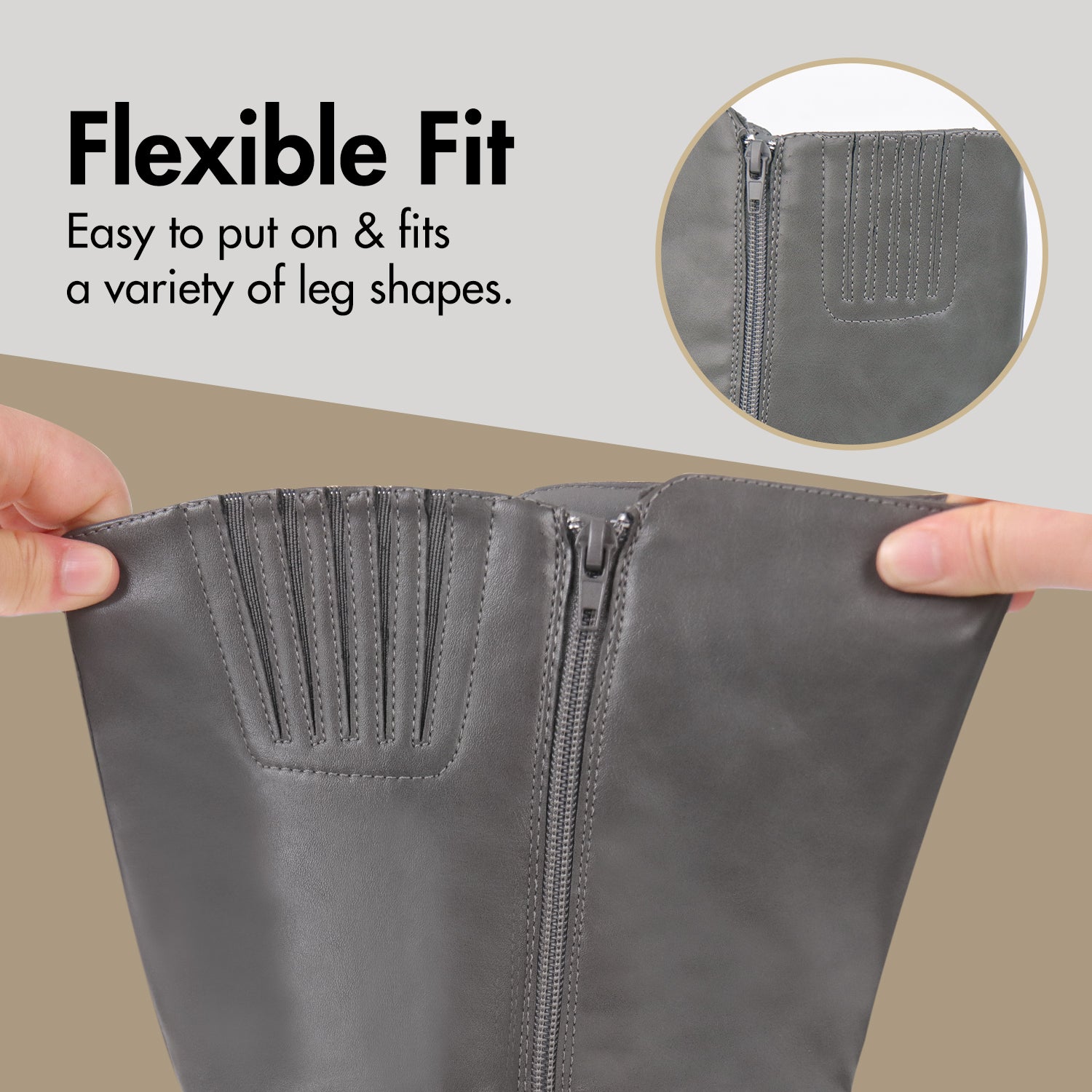 Extra Wide Calf Ankle Buckle Boots (Johanna)