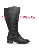Wide Calf Double Zipper Riding Boots (Anissa)
