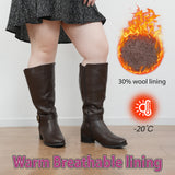 Extra Wide Calf Wool Lined Ankle Buckle Boots (Johanna)