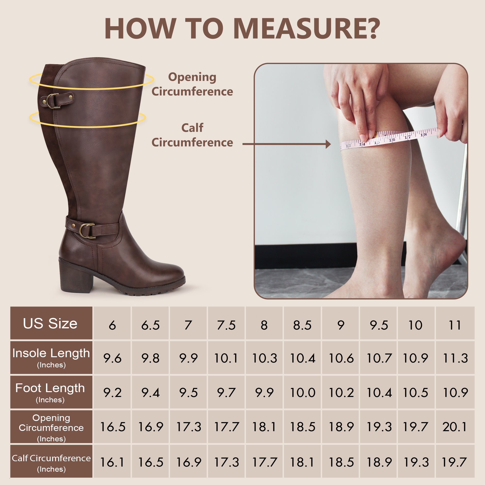 Extra Wide Calf Block Heel Riding Boots (Hindy)