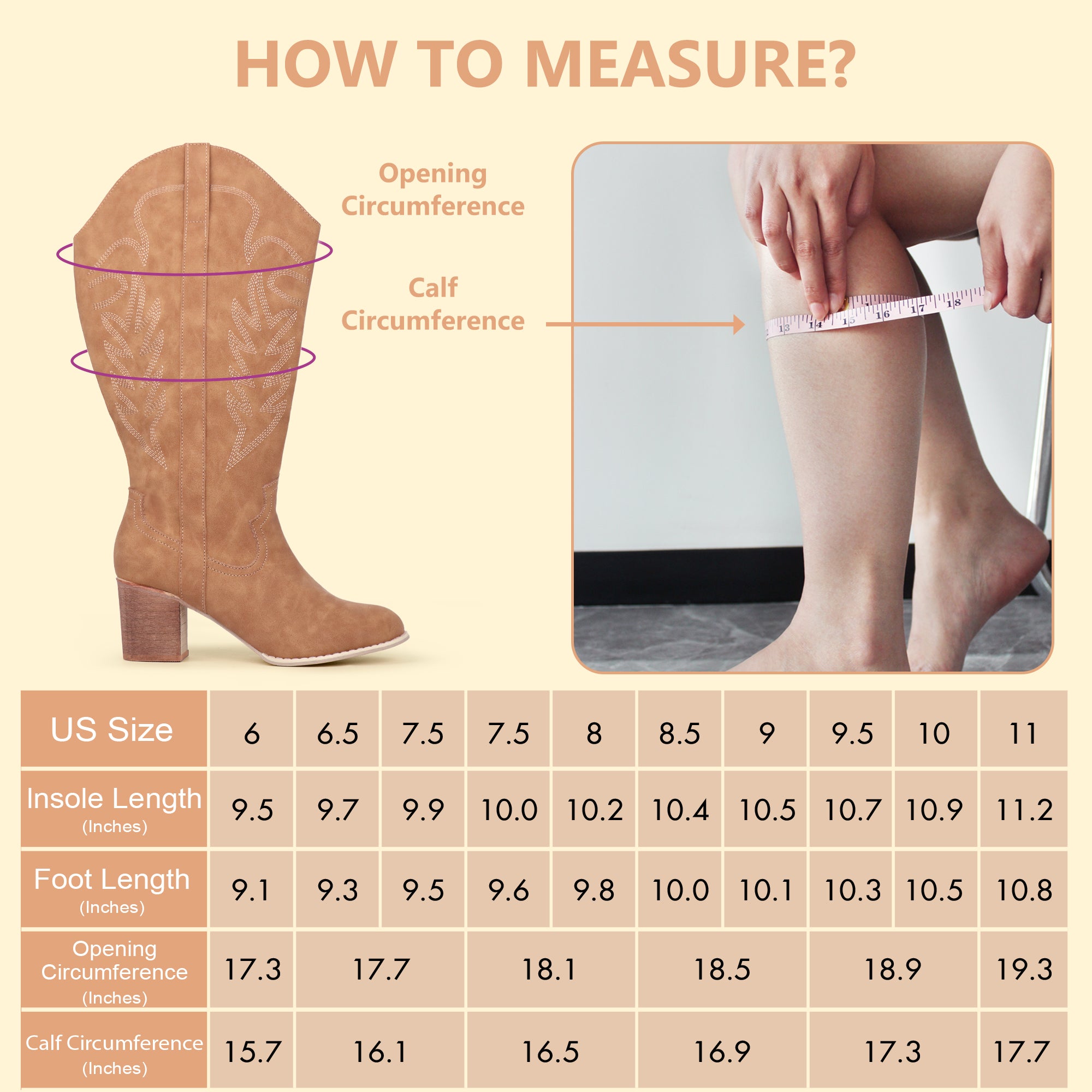 Extra Wide Calf Cowboy Boots (Arwa)