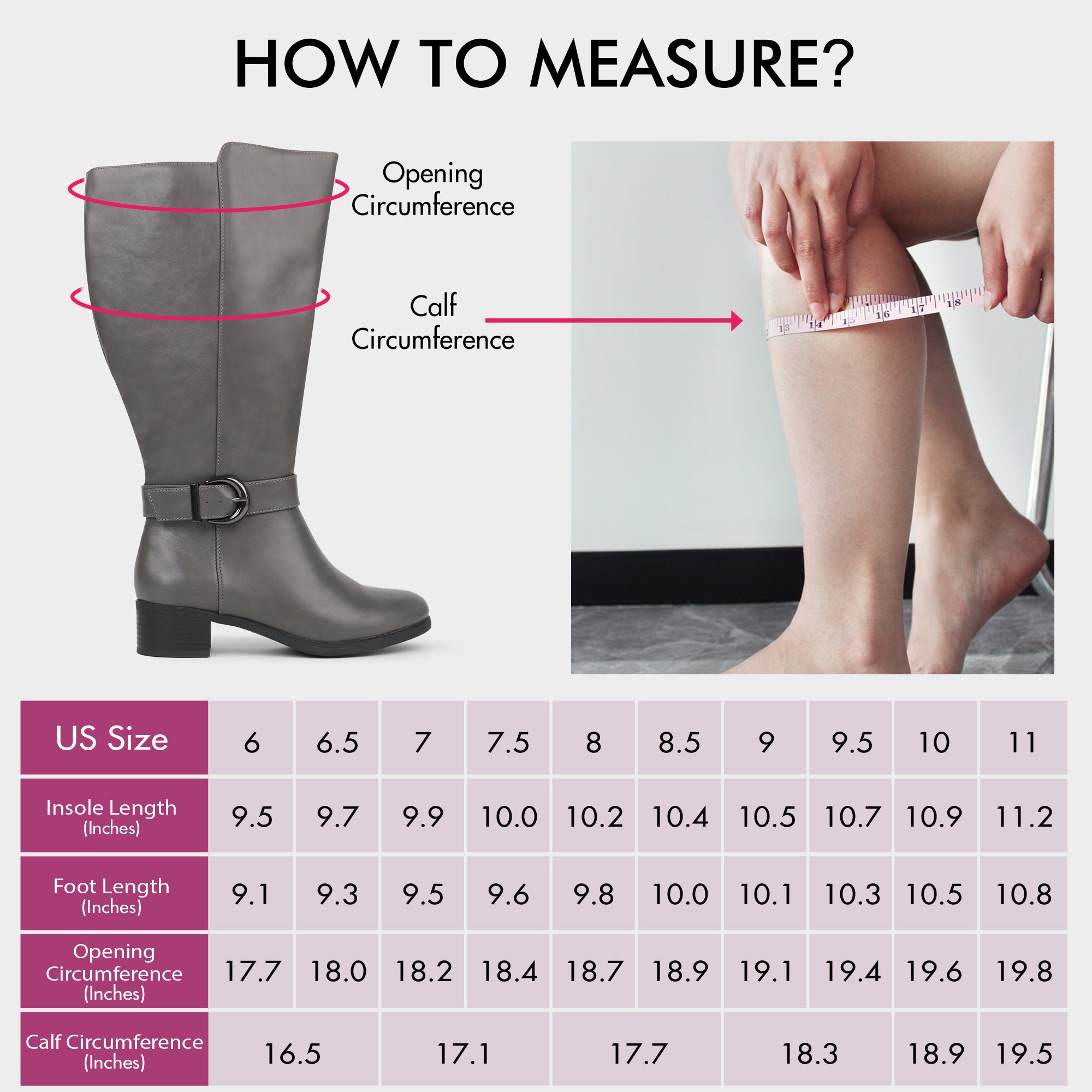 Extra Wide Calf Ankle Buckle Boots (Johanna)