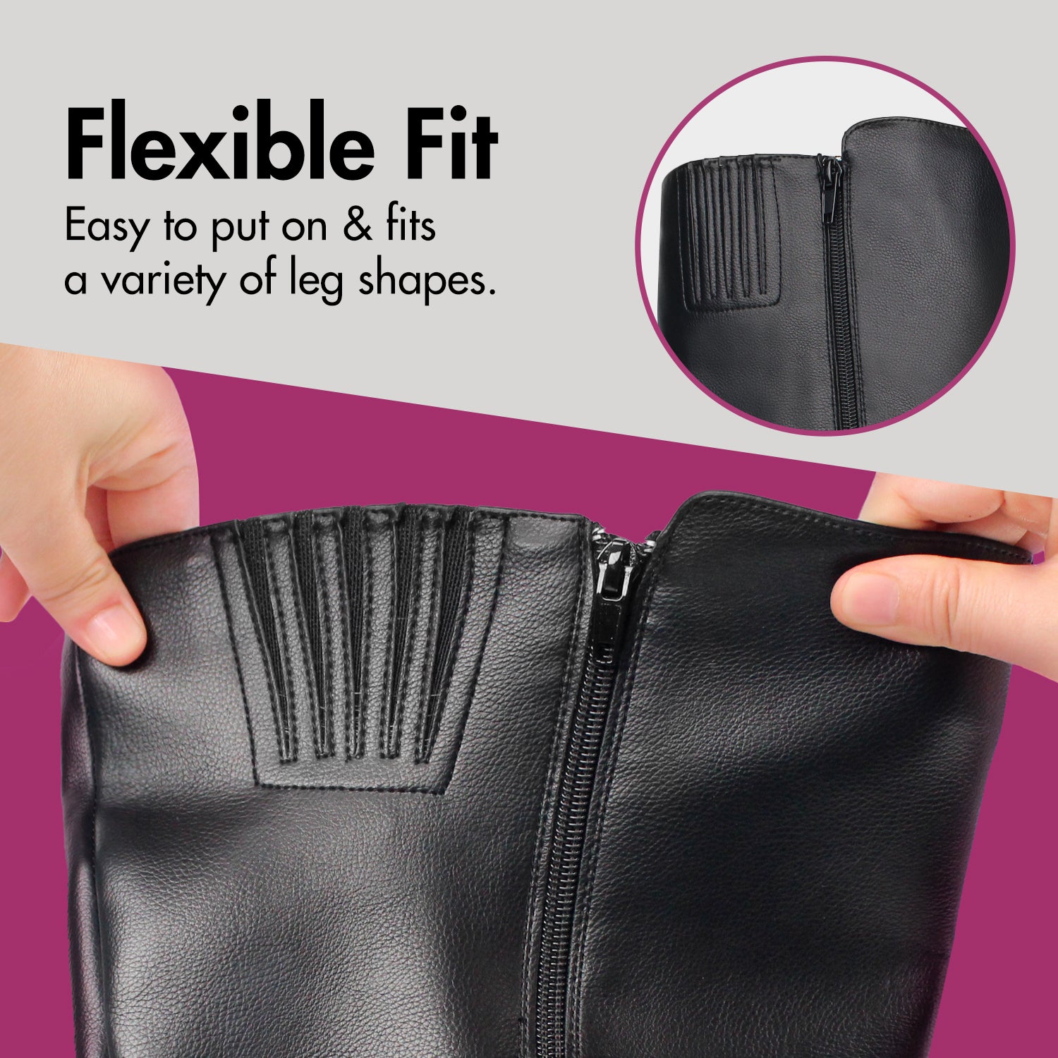 Extra Wide Calf Wool Lined Ankle Buckle Boots (Johanna)