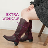 Extra Wide Calf Ankle Buckle Boots (Johanna)