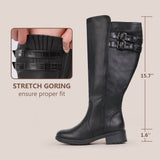 Extra Wide Calf Stacked Buckle Boots (Betta)