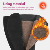 Extra Wide Calf Wool Lined Block Heel Riding Boots (Hindy)