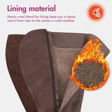 Extra Wide Calf Wool Lined Block Heel Riding Boots (Hindy)