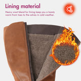 Extra Wide Calf Wool Lined Block Heel Riding Boots (Hindy)