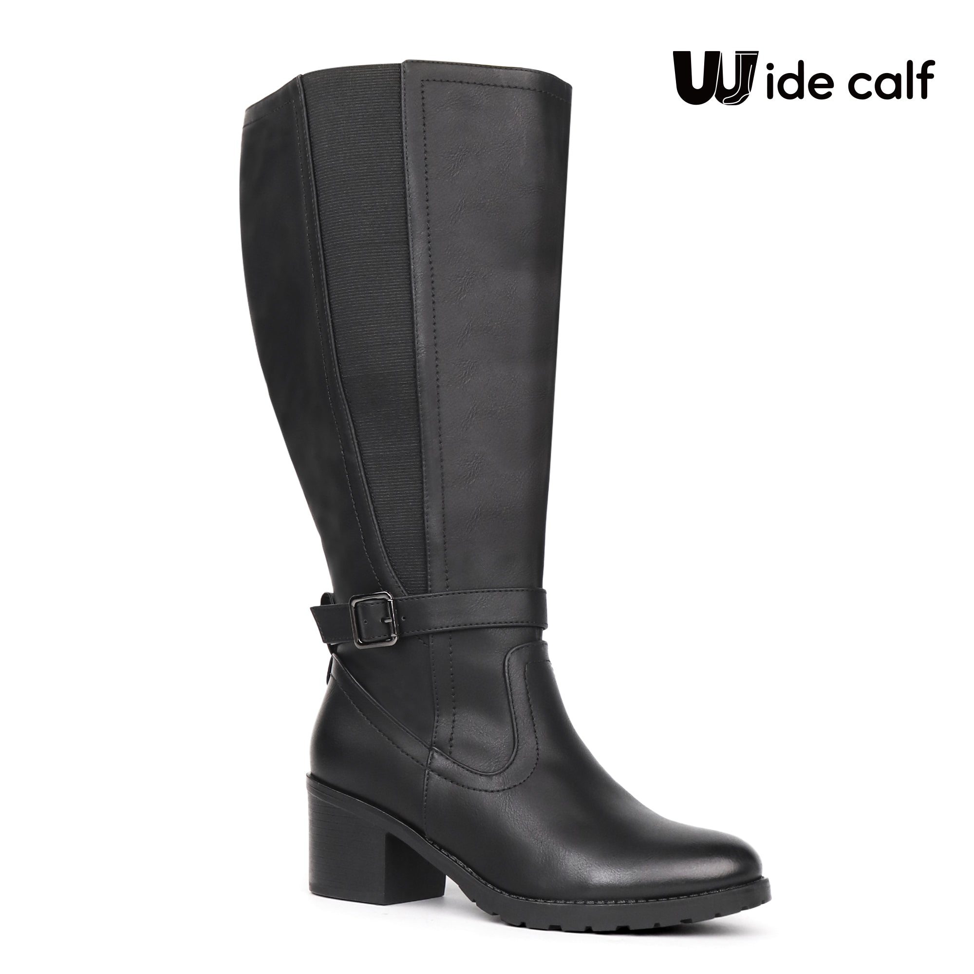 Wide calf Extra Wide Calf Stretch Panel Boots （Elena） – chicblooms