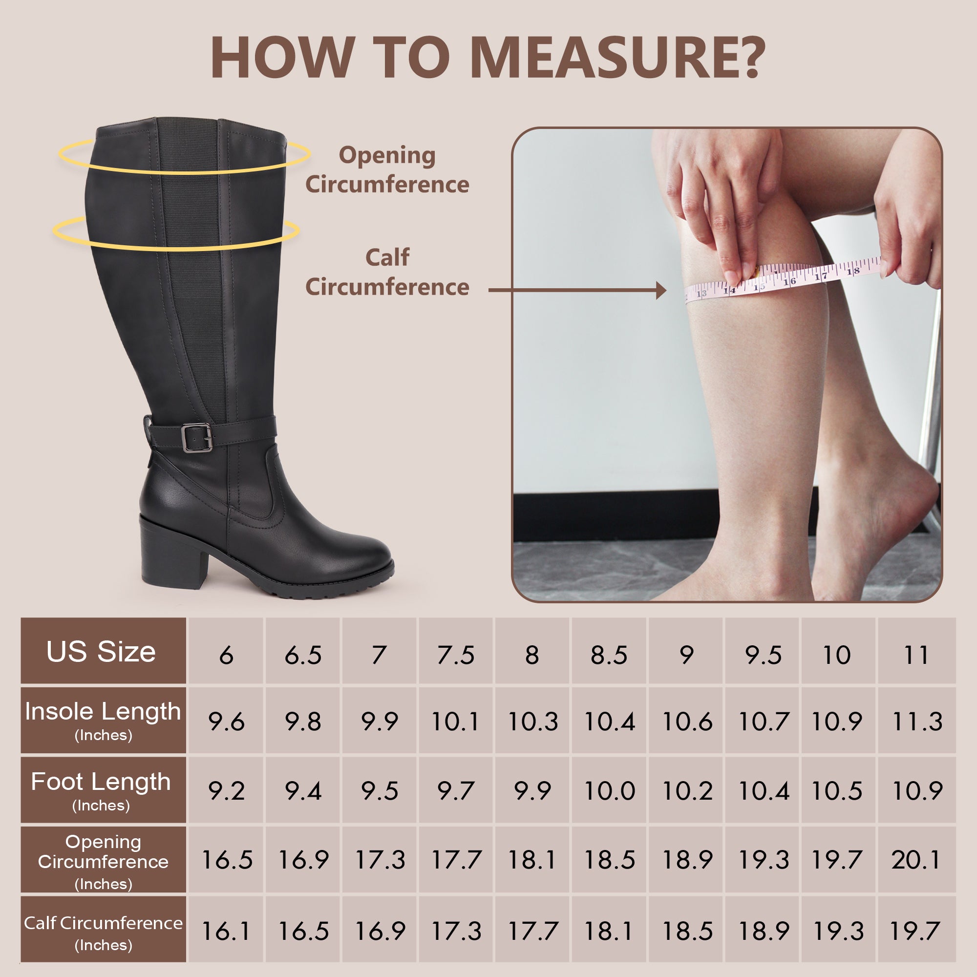 Extra Wide Calf Stretch Panel Boots （Elena)