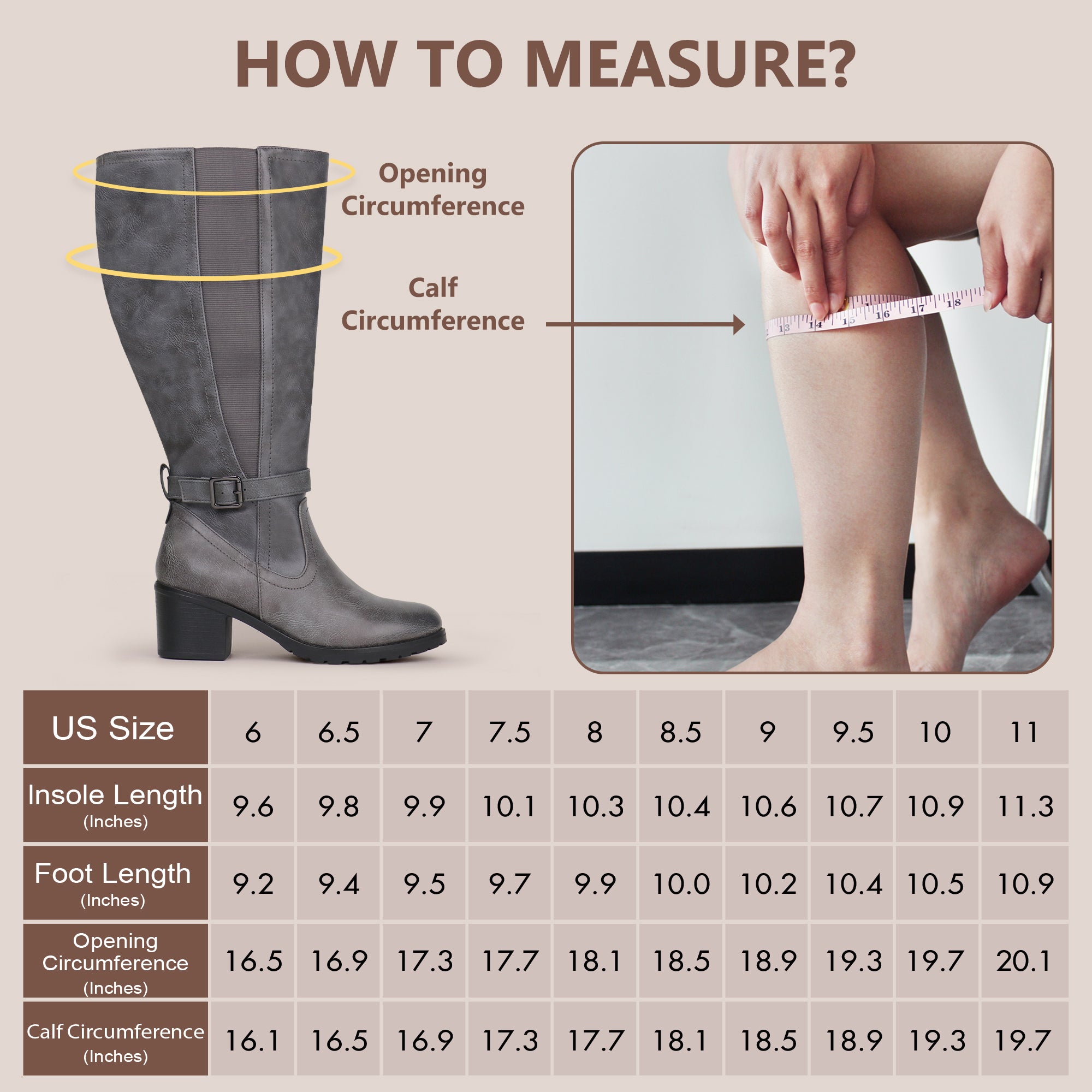 Extra Wide Calf Stretch Panel Boots （Elena)