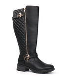 Chic Rider Boots 78- Wide Calf with Fashion Buckles