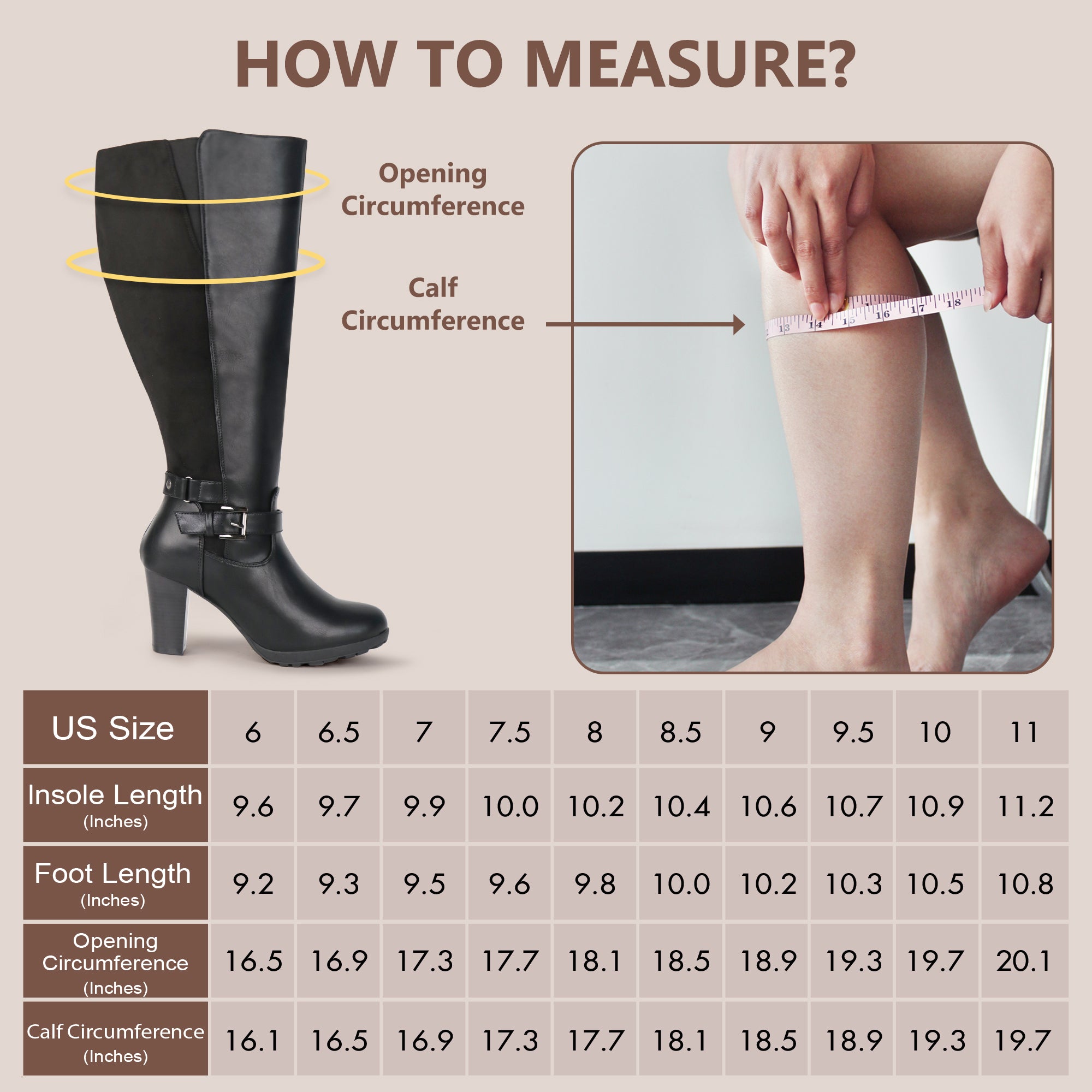 Extra Wide Calf High Heel Boots (Grosa)