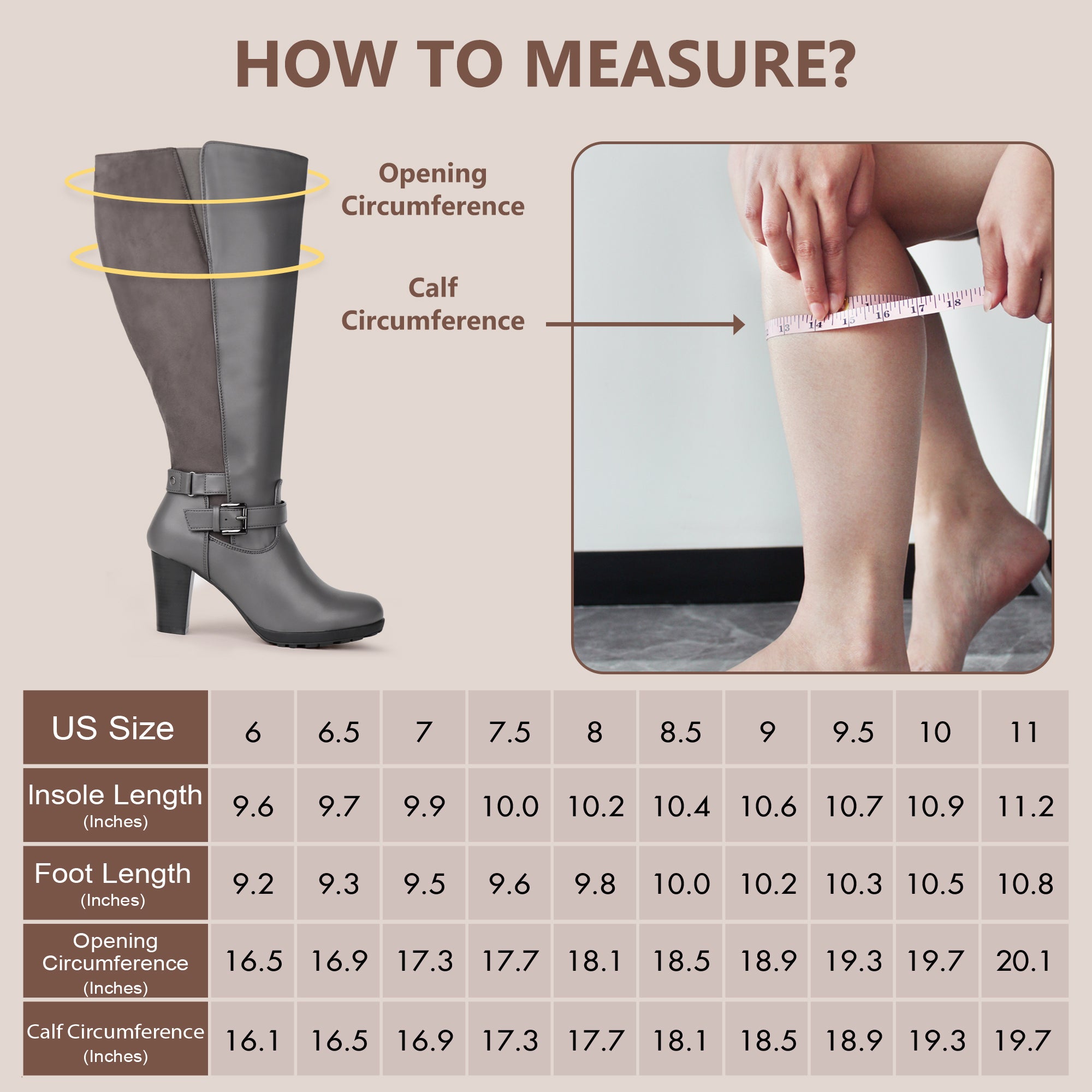 Extra Wide Calf High Heel Boots (Grosa)