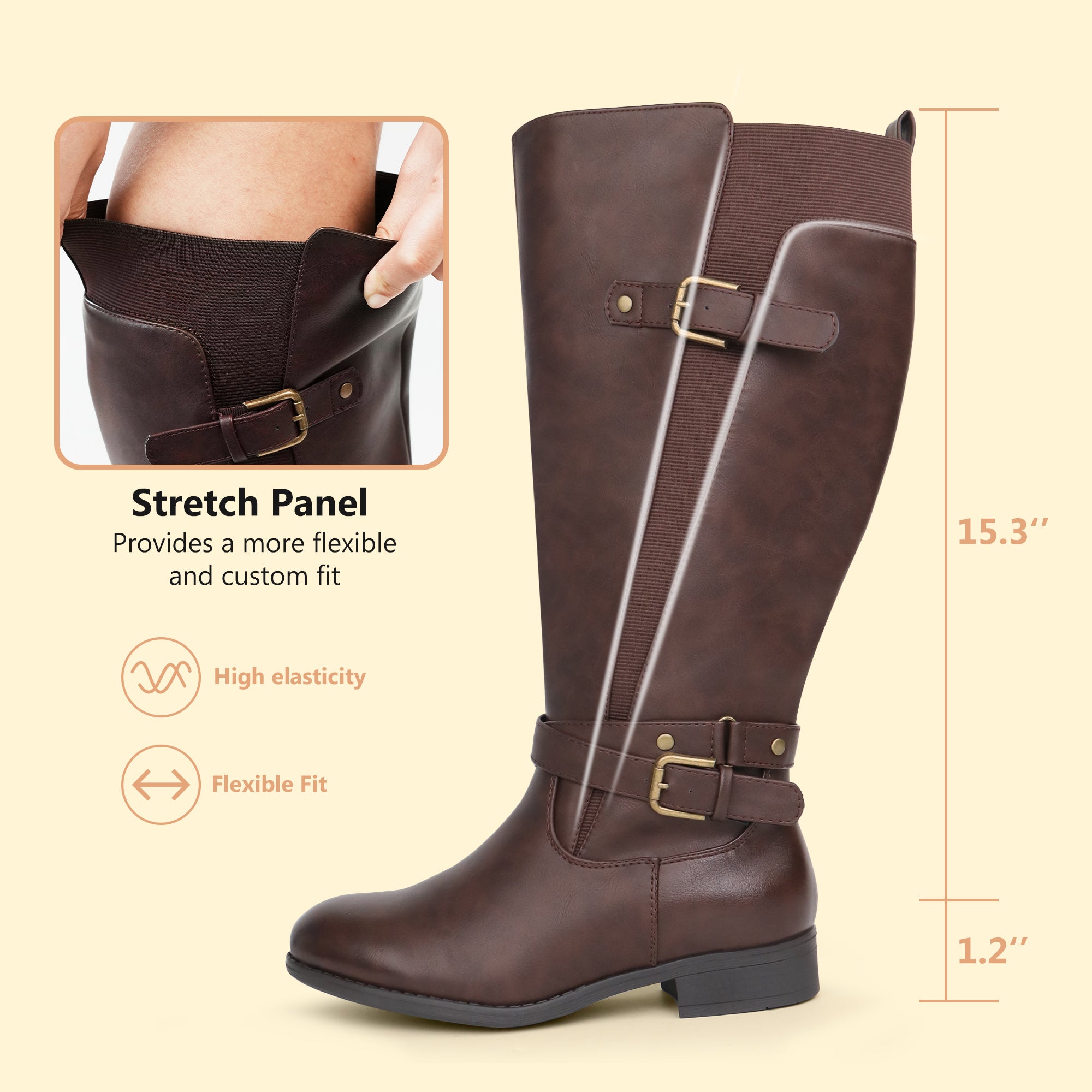 Extra Wide Calf Sleek Riding Boots (Arvillaz) – chicblooms