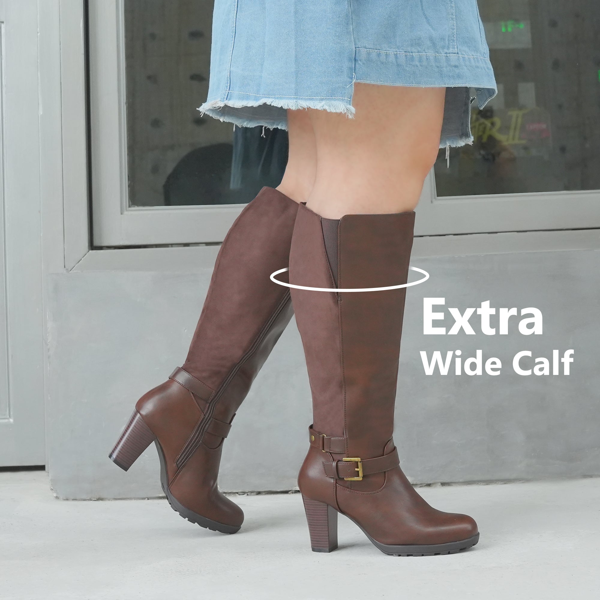 Extra Wide Calf High Heel Boots (Grosa)