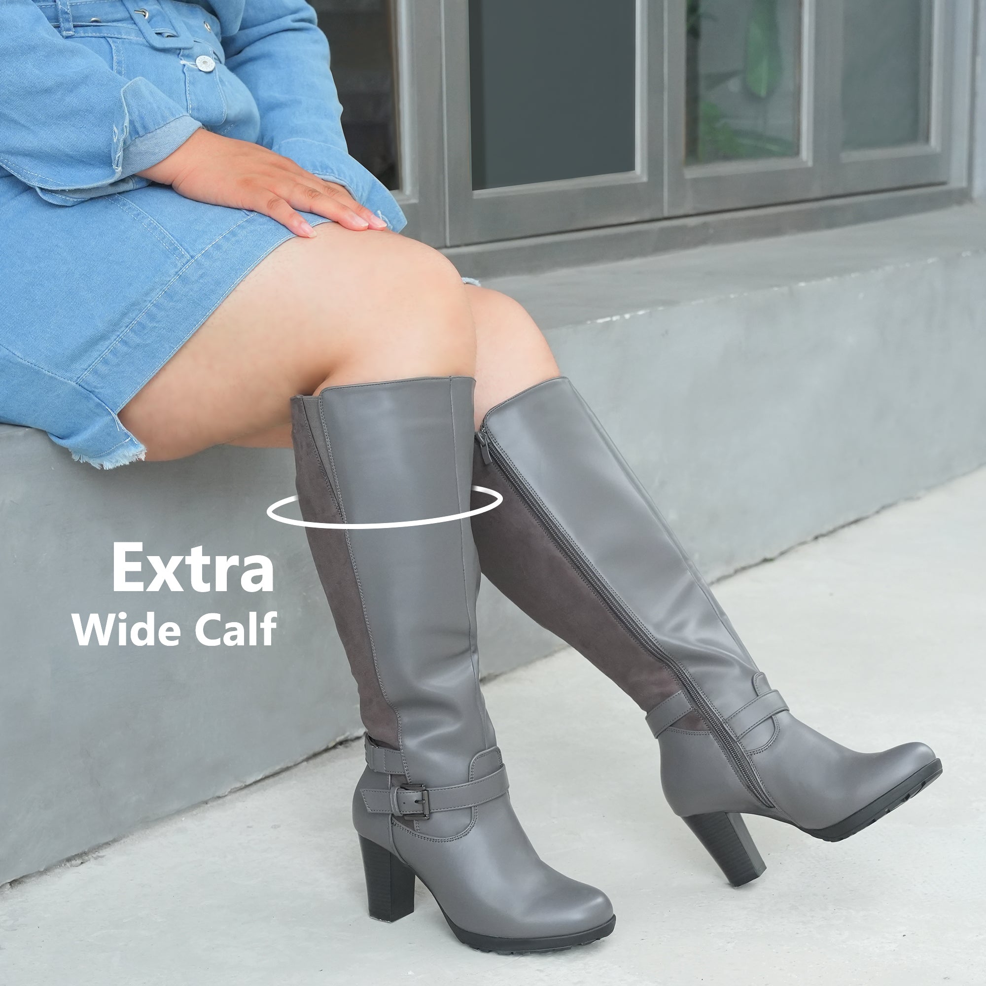 Extra Wide Calf High Heel Boots (Grosa)