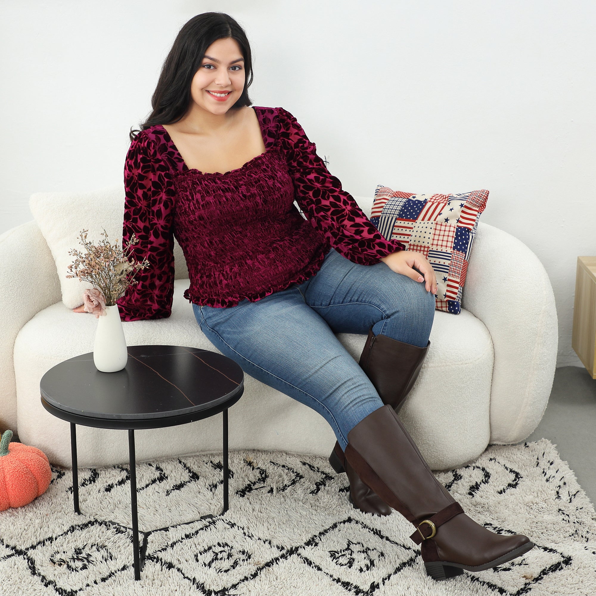 Extra Wide Calf Ankle Buckle Boots (Johanna)