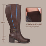 Extra Wide Calf Stretch Panel Boots （Elena）