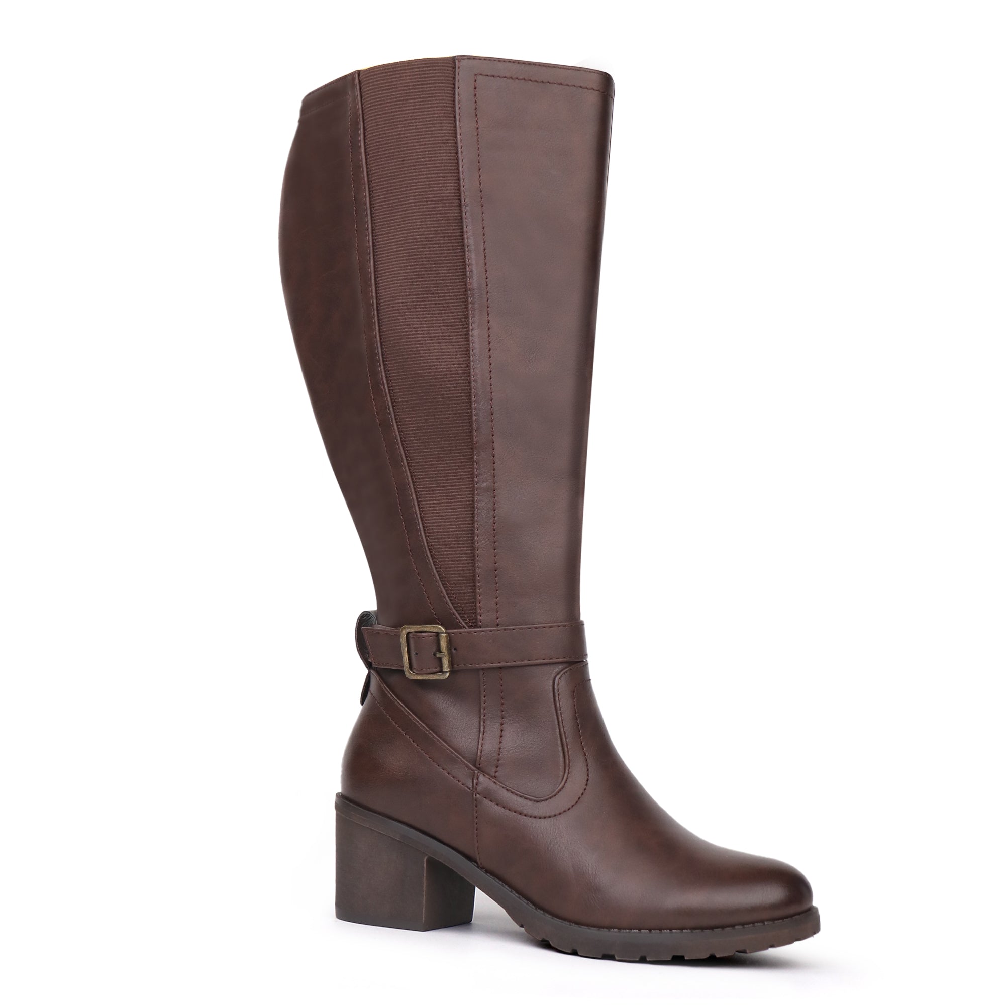 Extra Wide Calf Stretch Panel Boots （Elena)