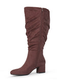 Pull On Slouchy Boots 65 BRWON - Wide Calf with Round Toe