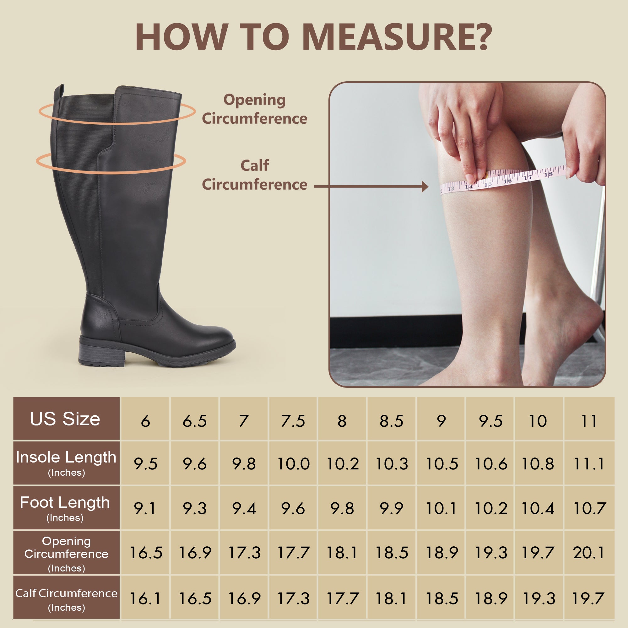 Extra Wide Calf Stretch Panel Riding Boots (Learn)