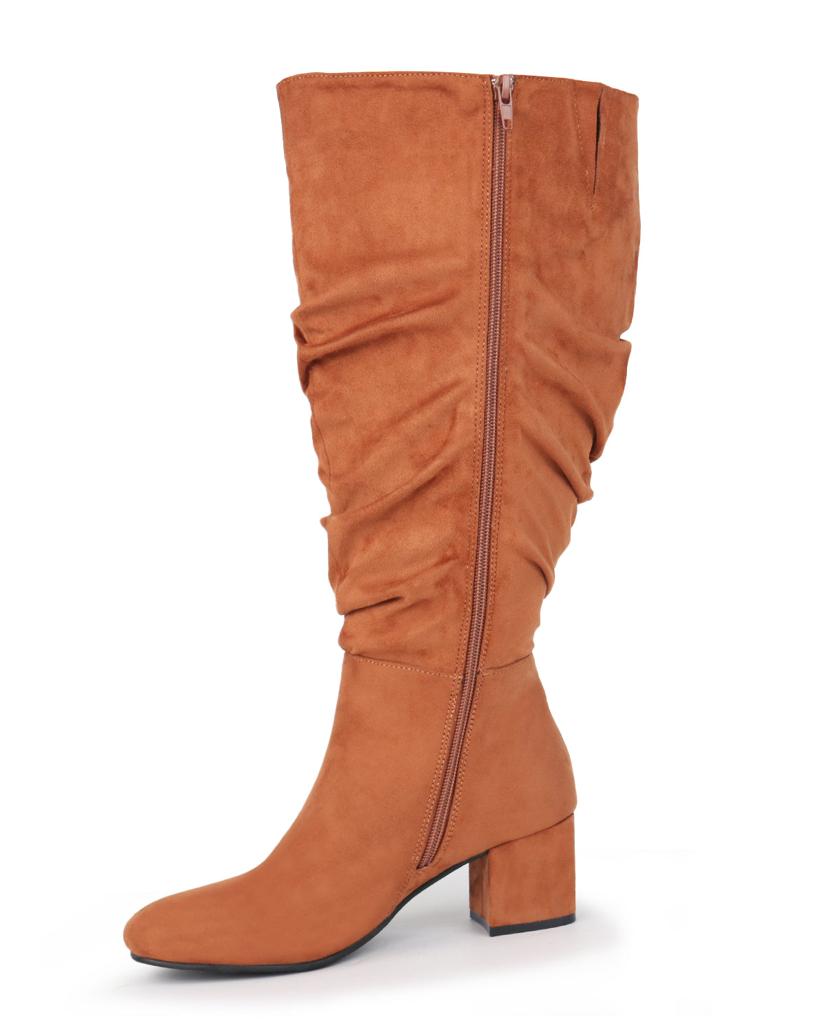 Pull On Slouchy Boots 65 TAN - Wide Calf with Round Toe