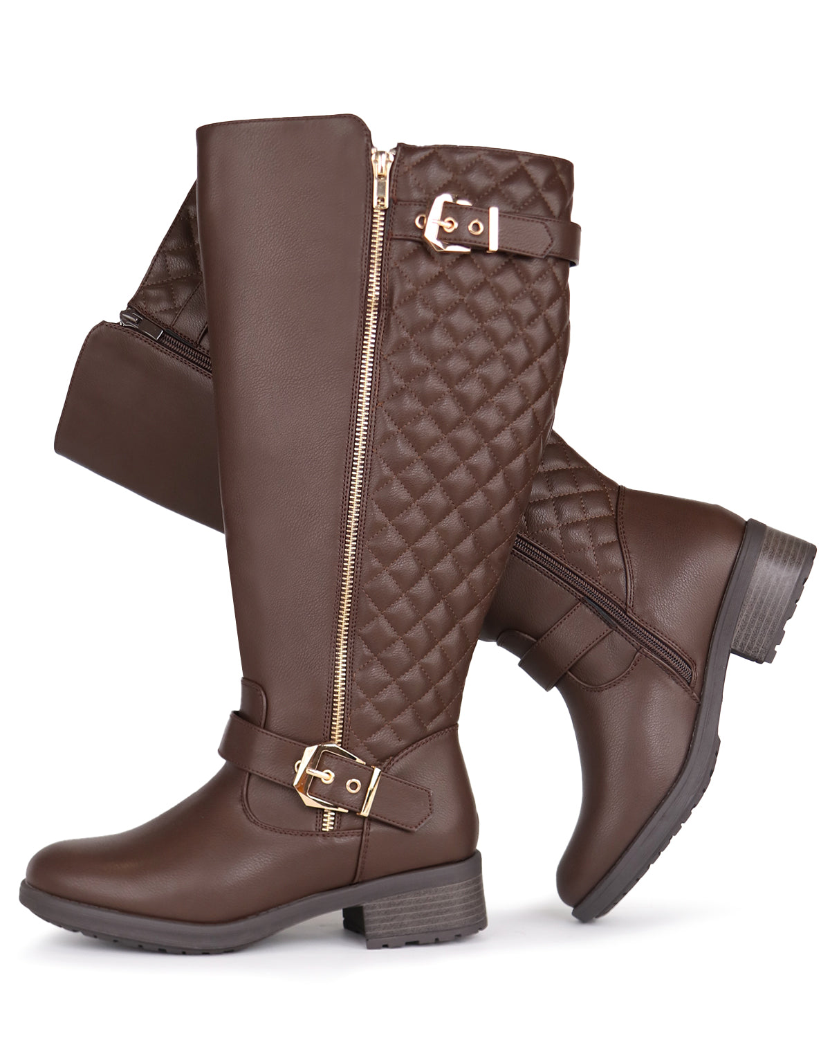 Chic Rider Boots 78- Wide Calf with Fashion Buckles