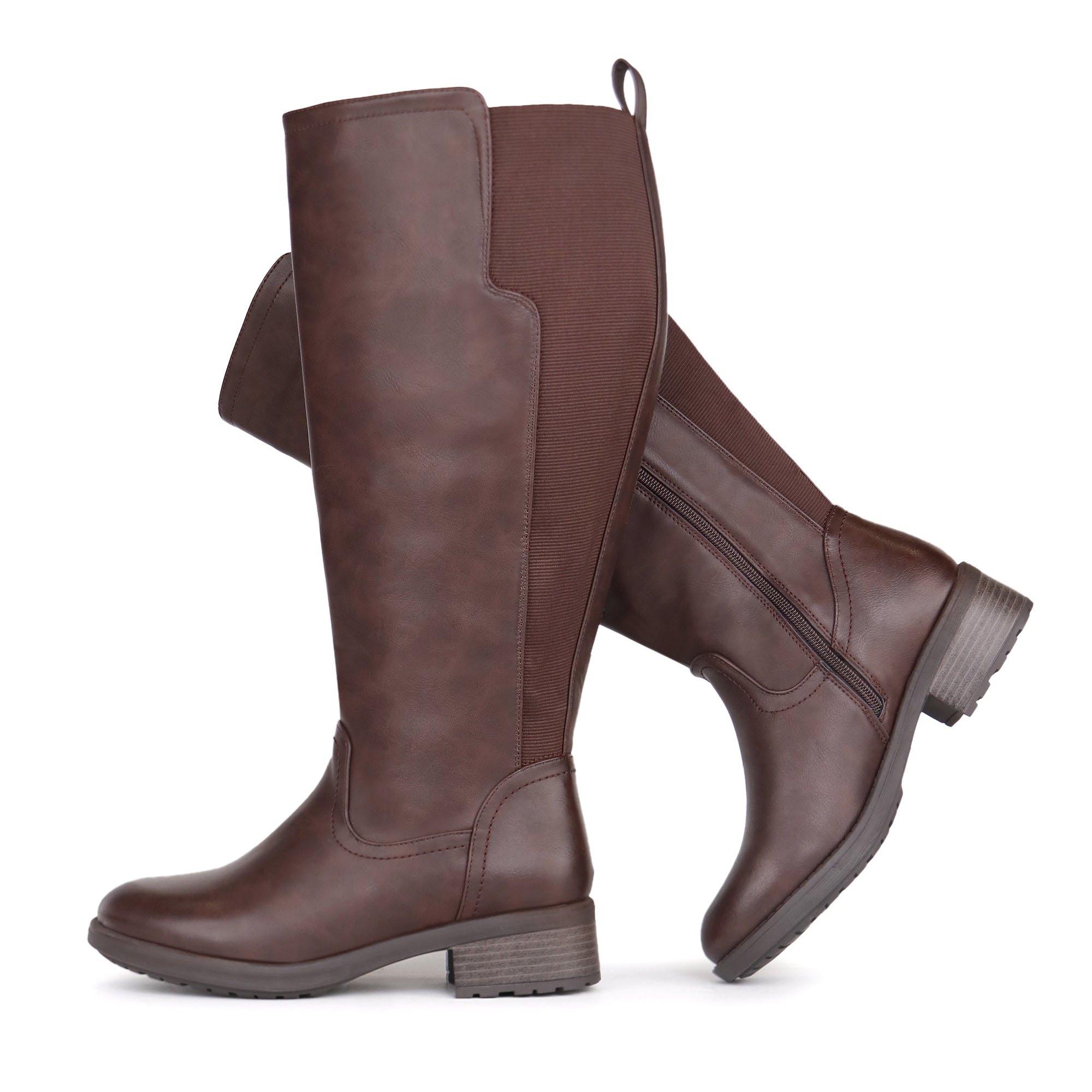 Extra Wide Calf Stretch Panel Riding Boots (Learn)