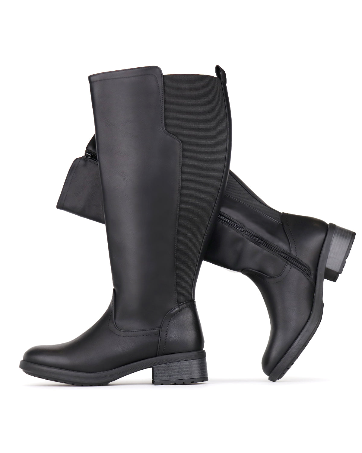 Moto Rider Boots 77- Wide Calf with Zipper Detail